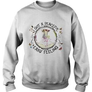 Girl Yoga Peaceful Easy Feeling Fitness Quote Sweatshirt